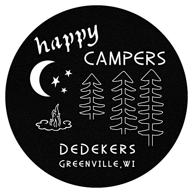 Happy Camper With Camper Rustic Metal Sign