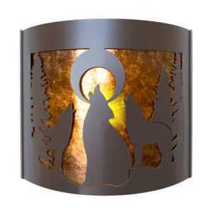 Howling Wolves Wilderness Sconce left