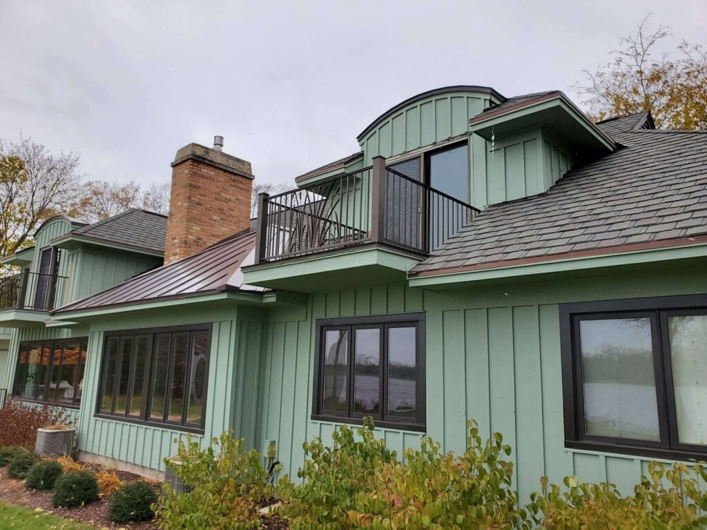 Green home with a balcony