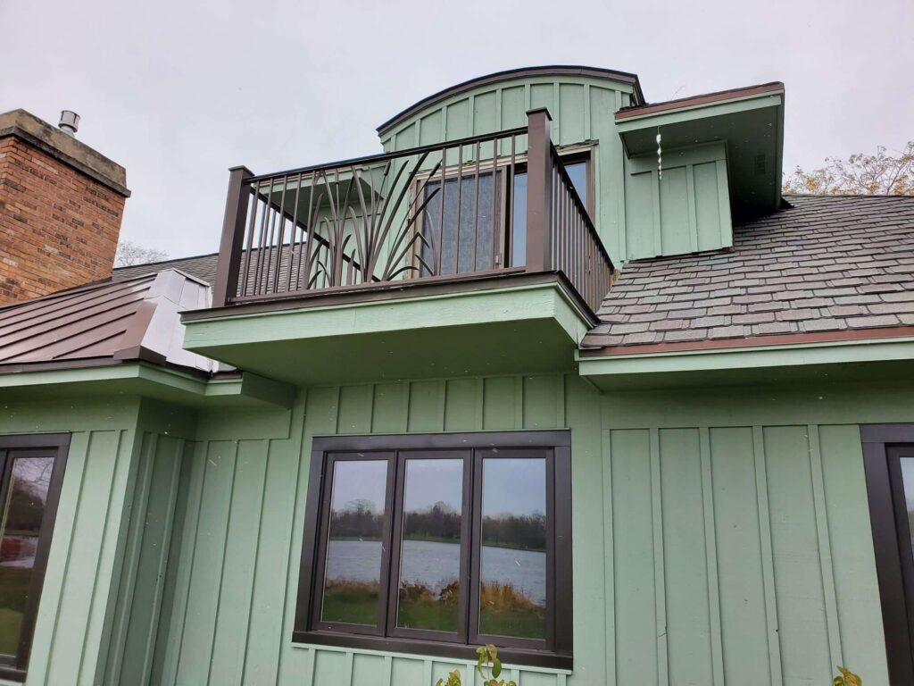 Green home with a balcony