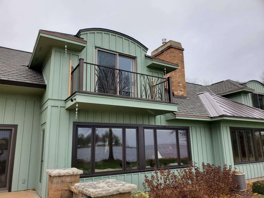 Green home with a balcony