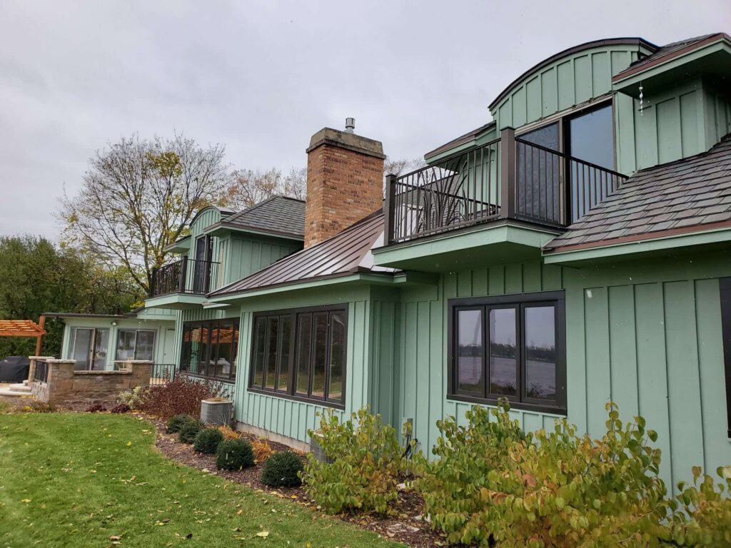 Green home with a balcony