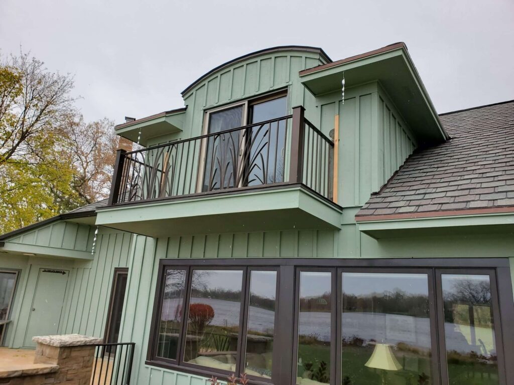 Green home with a balcony