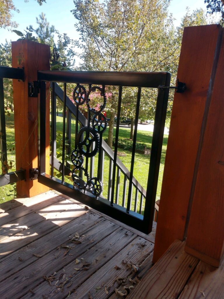 mountain view stairs and gate