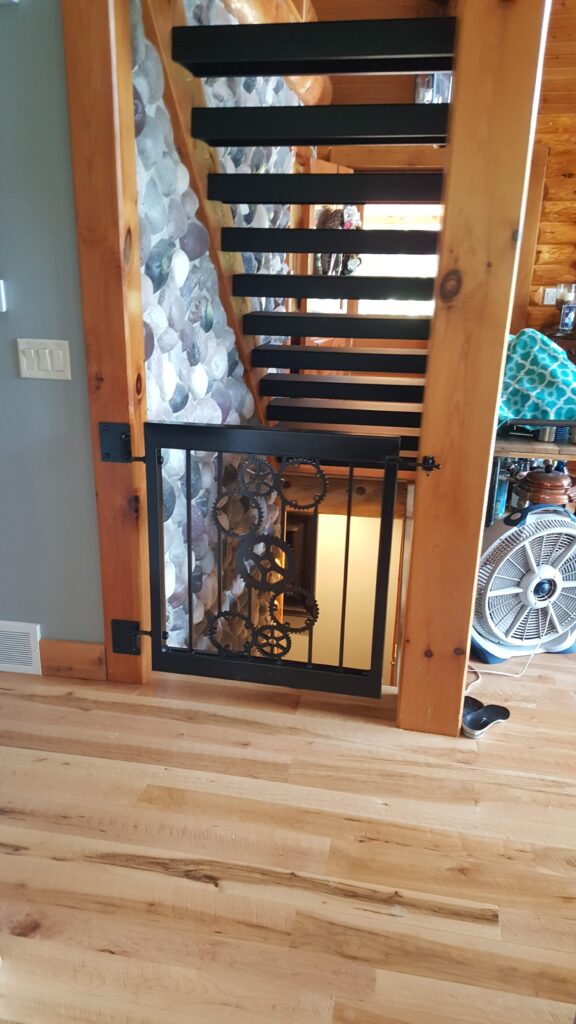 mountain view stairs and gate