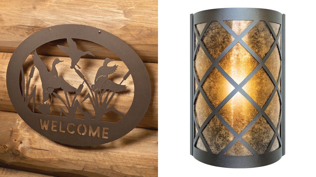 P&D Metal Works Duck Welcome Sign and Custom Light Fixture