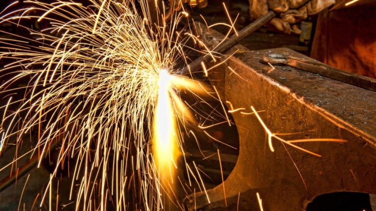 Welder Throwing Sparks