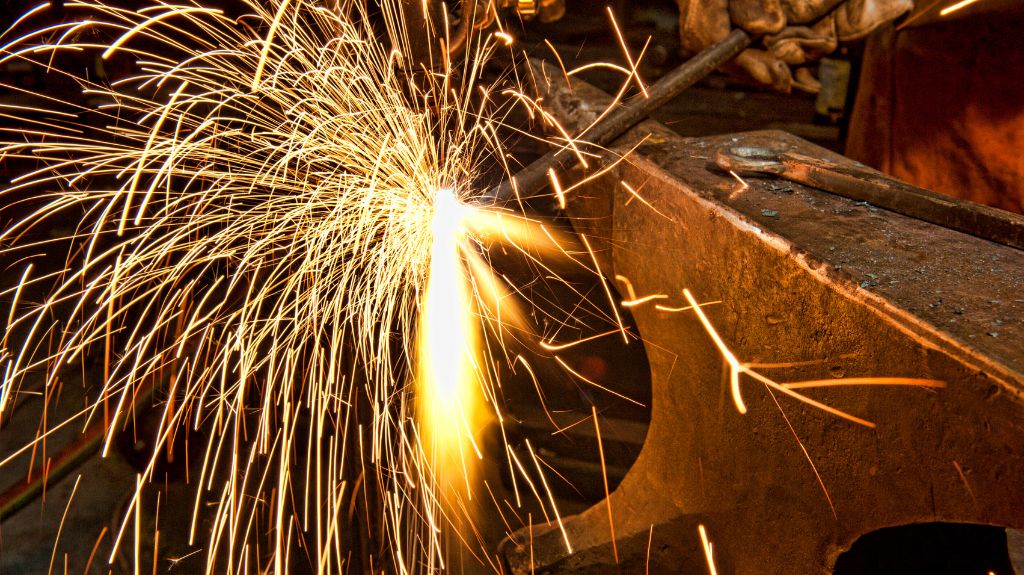 Welder Throwing Sparks