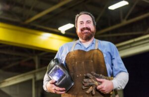 Smiling Welder with Mask Off