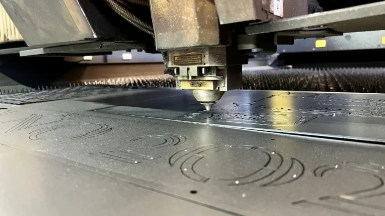 Close Up of Laser Cutting Machine Working